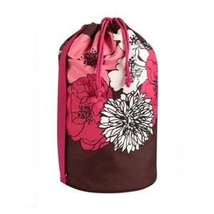 Vera‎ Bradley Large Mocha Rouge Floral Laundry Duffle Bag Pink Brown